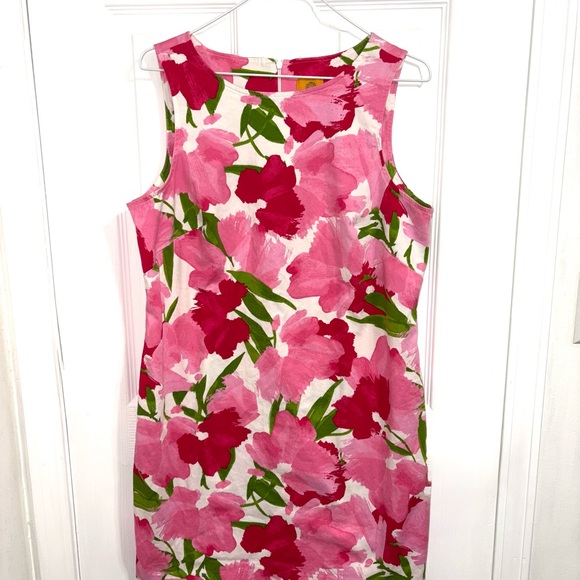 Ruby Rd. Pink and Green Floral Mini Dress - Picture 1 of 2